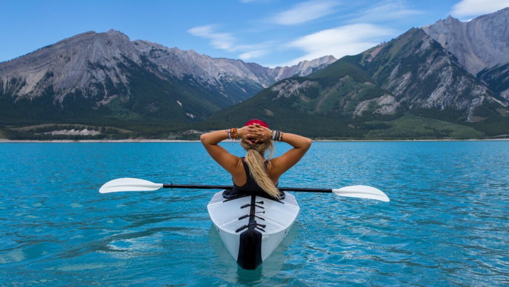 Thoughtful kayaker