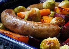 Roasted Veggies w-Chicken Sausage Roasted Veggies w-Chicken Sausage